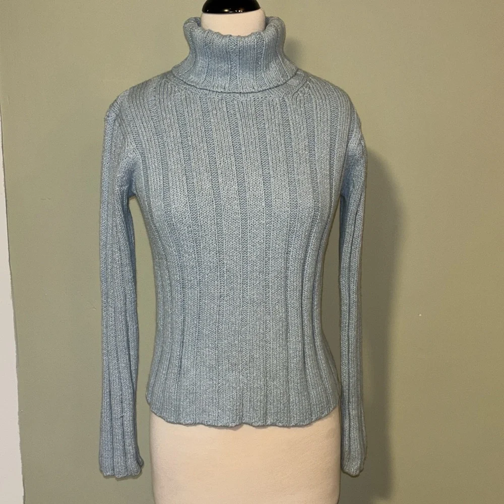 GAP XXL (14-16) girls. Light blue knitted turtleneck sweater - Picture 2 of 10